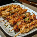 Brochettes de poulet croustillantes à l'ail et au parmesan à la friteuse à air