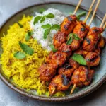 Brochettes de Poulet Tandoori à la Friteuse à Air et Riz