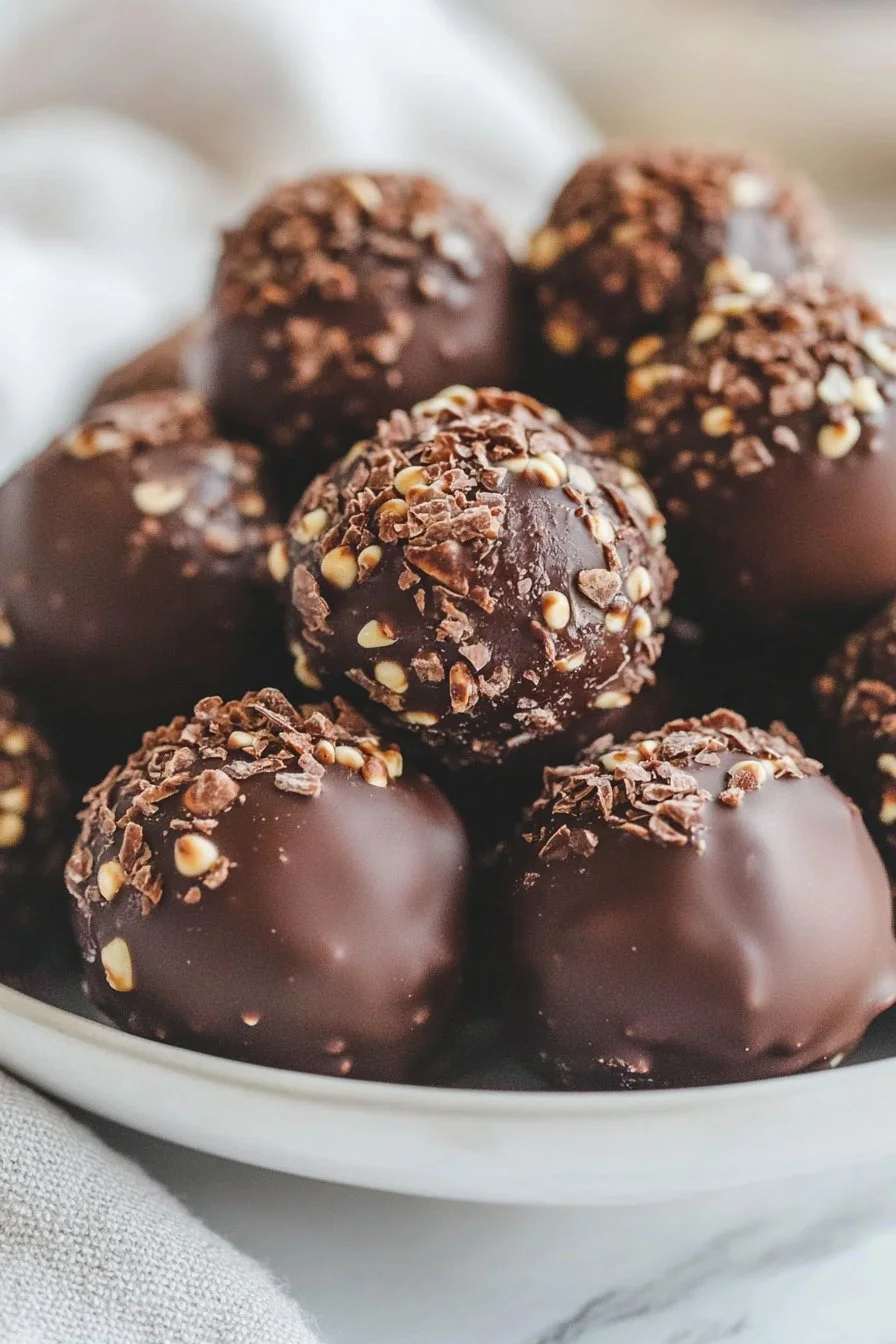 Brownie balls with chocolate and dates