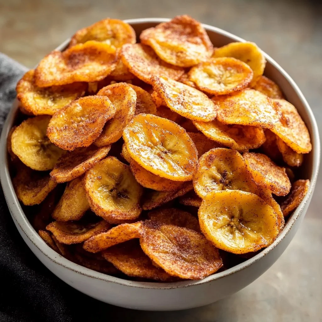 Chips de banane à la cannelle, collation saine et délicieuse