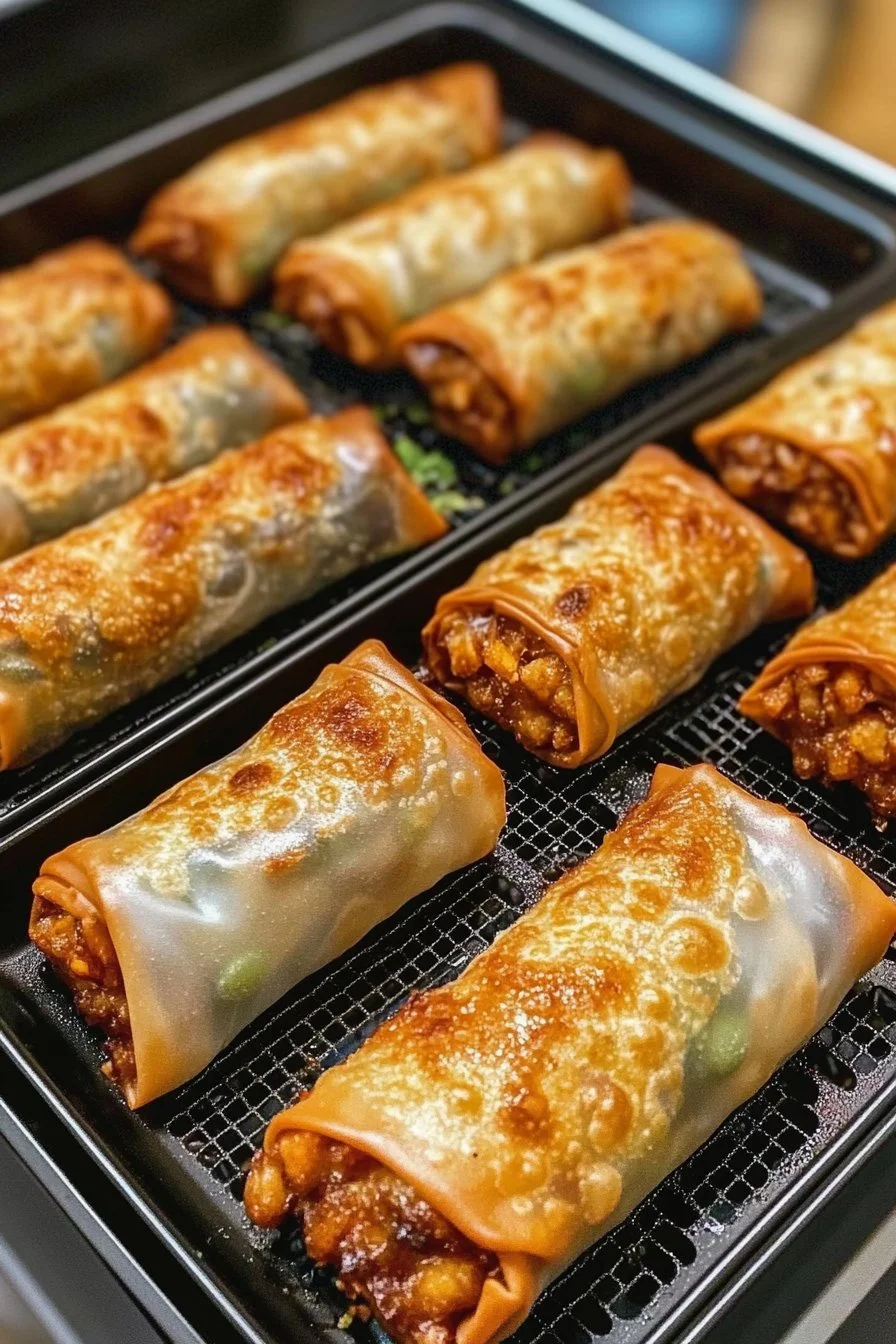 Crispy spring rolls in the air fryer