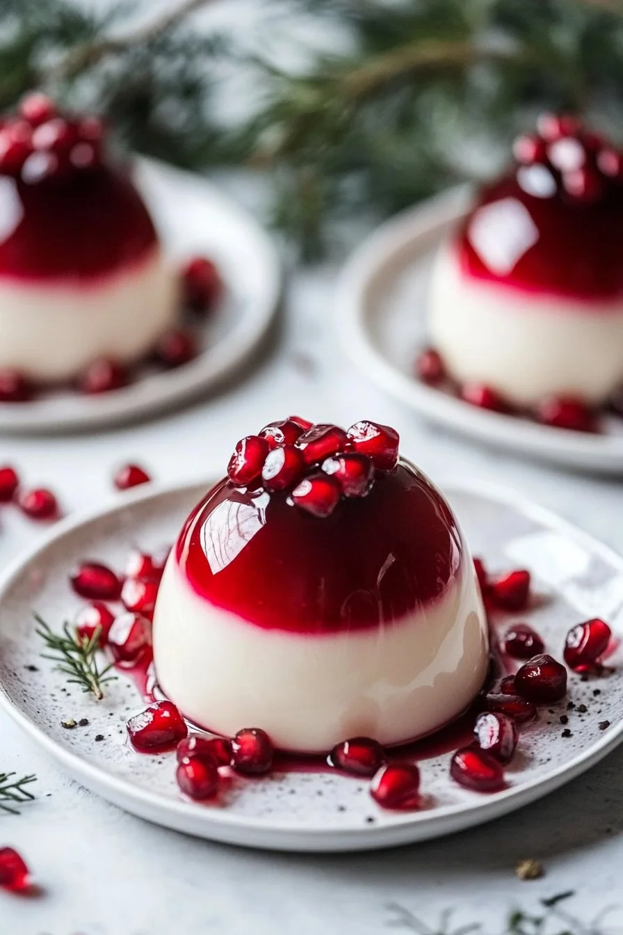 Dômes de Mousse de Grenade Brillante