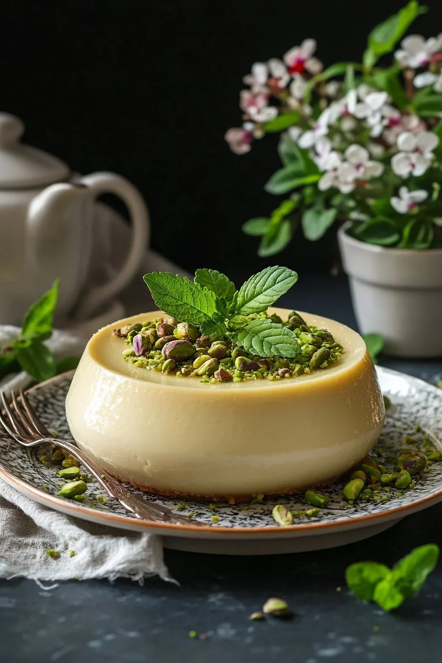 Flan pistache sans cuisson