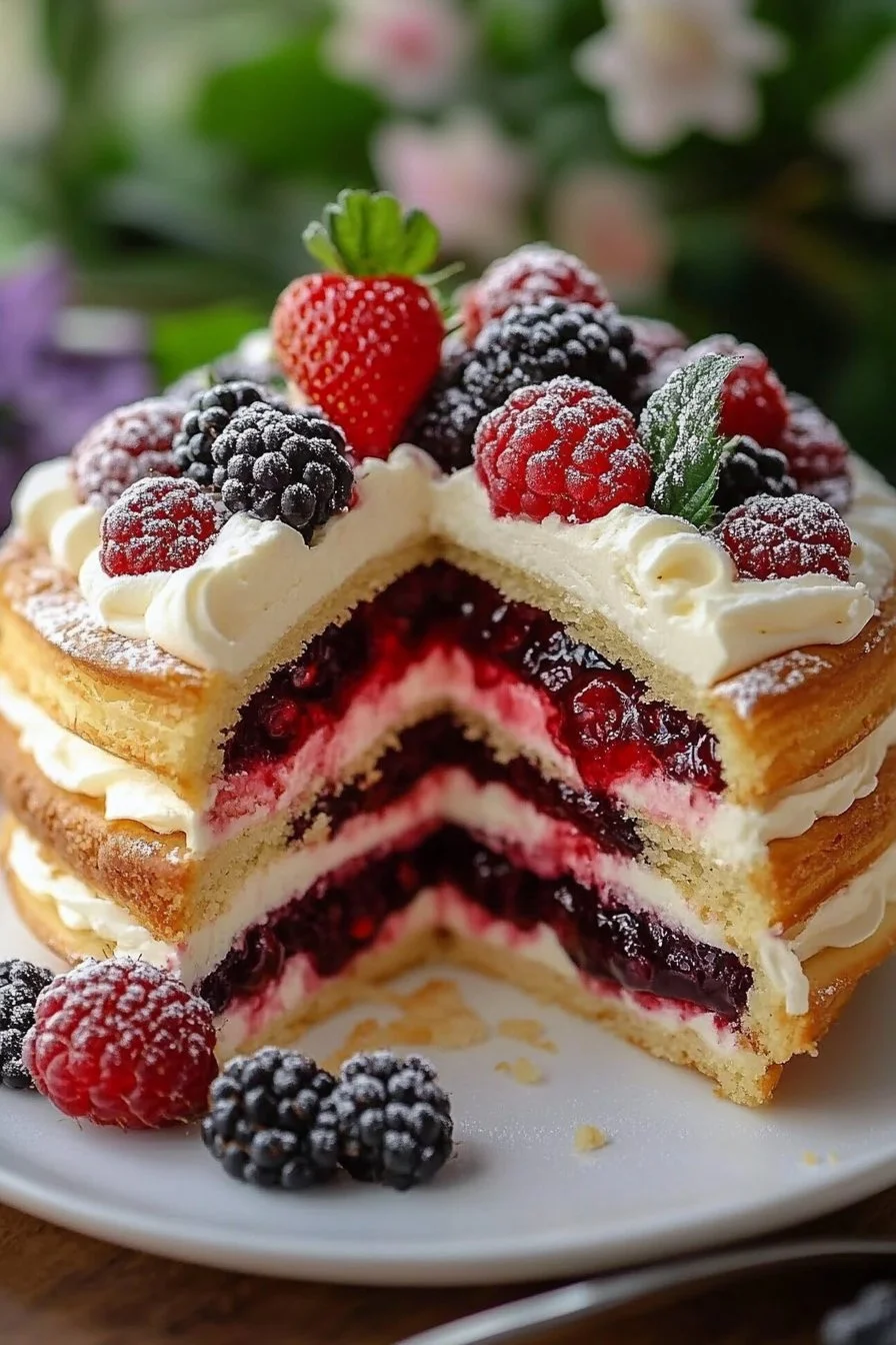 Gâteau à la crème de baies exquises