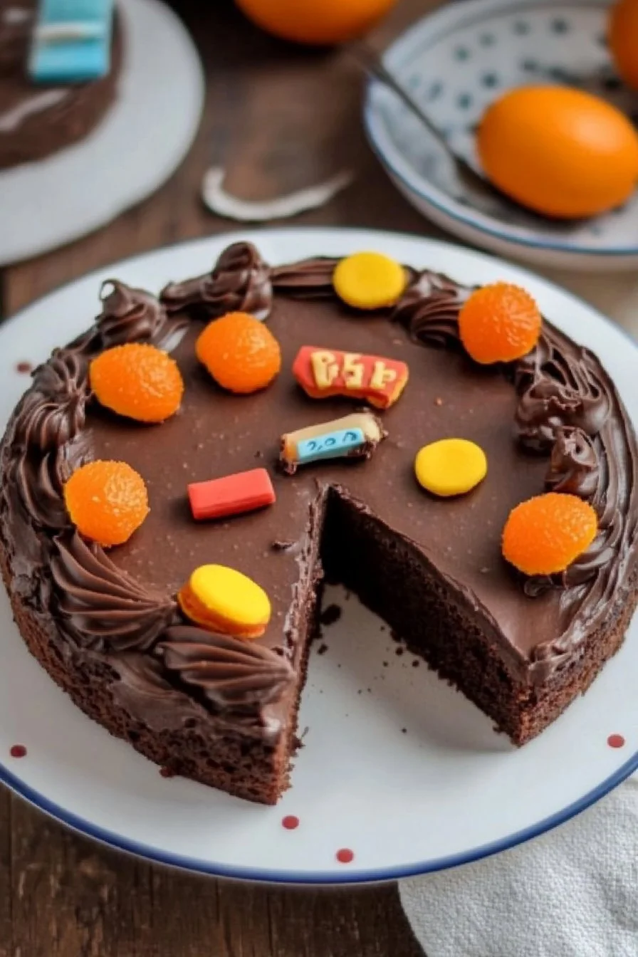 Gâteau à l'orange nappé de chocolat