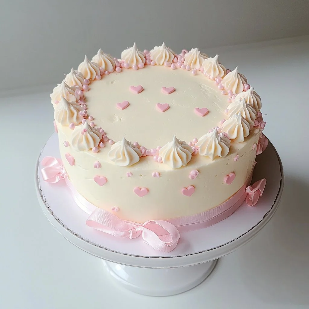 Gâteau décoré avec des nœuds en fondant coloré