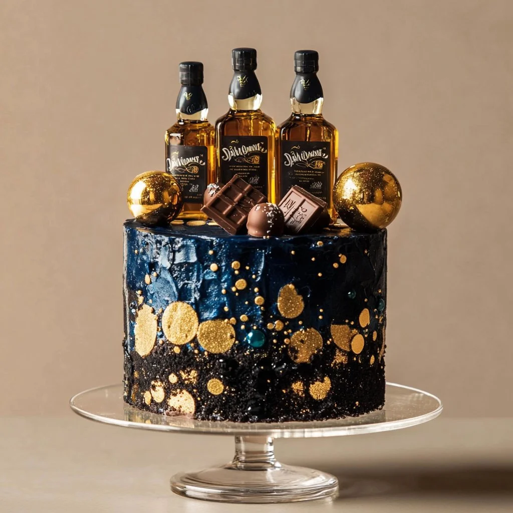 Gâteau d'anniversaire au Jack Daniels et caramel aux cacahuètes