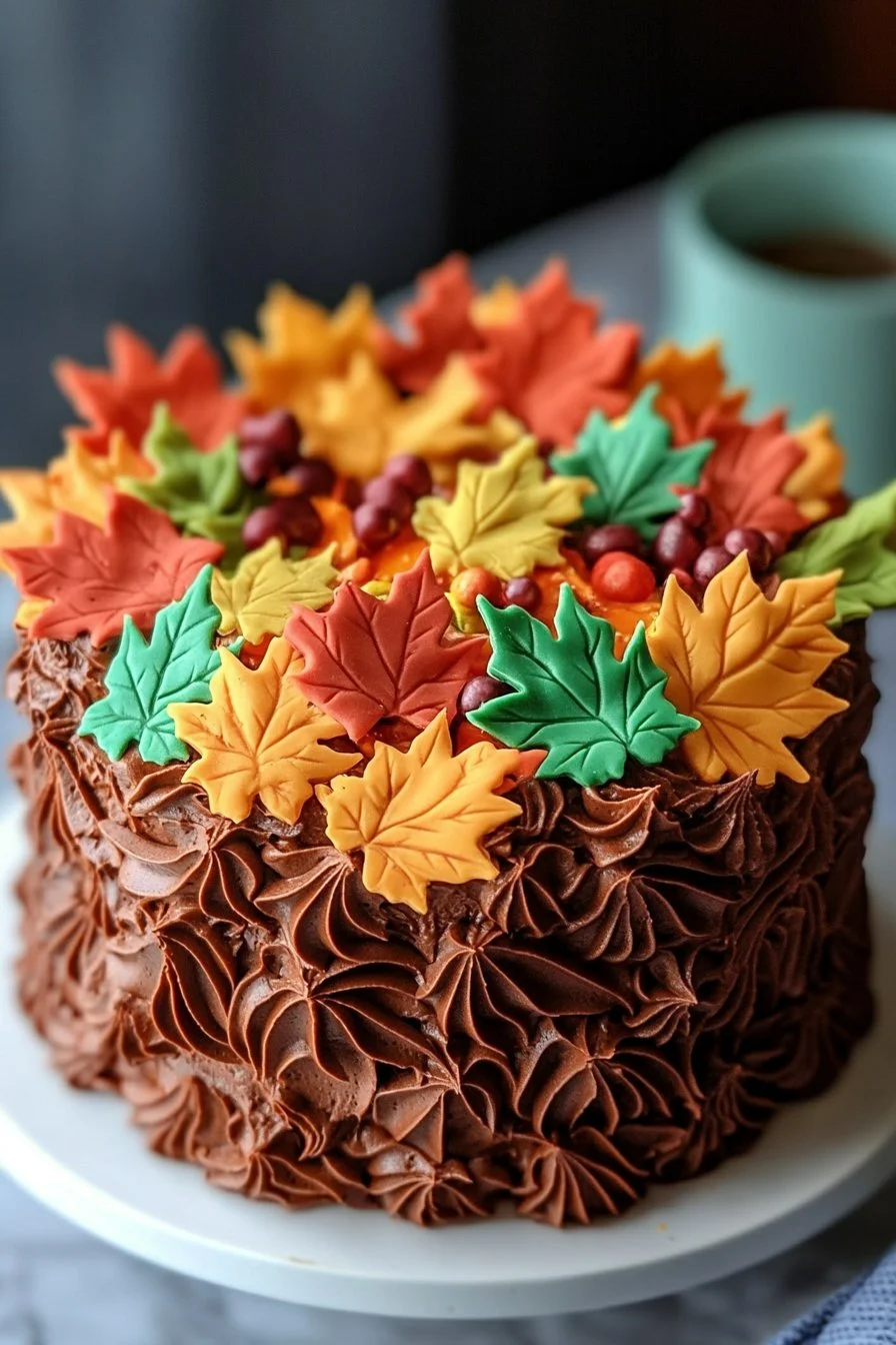 Gâteau d'anniversaire façon feuille d'automne
