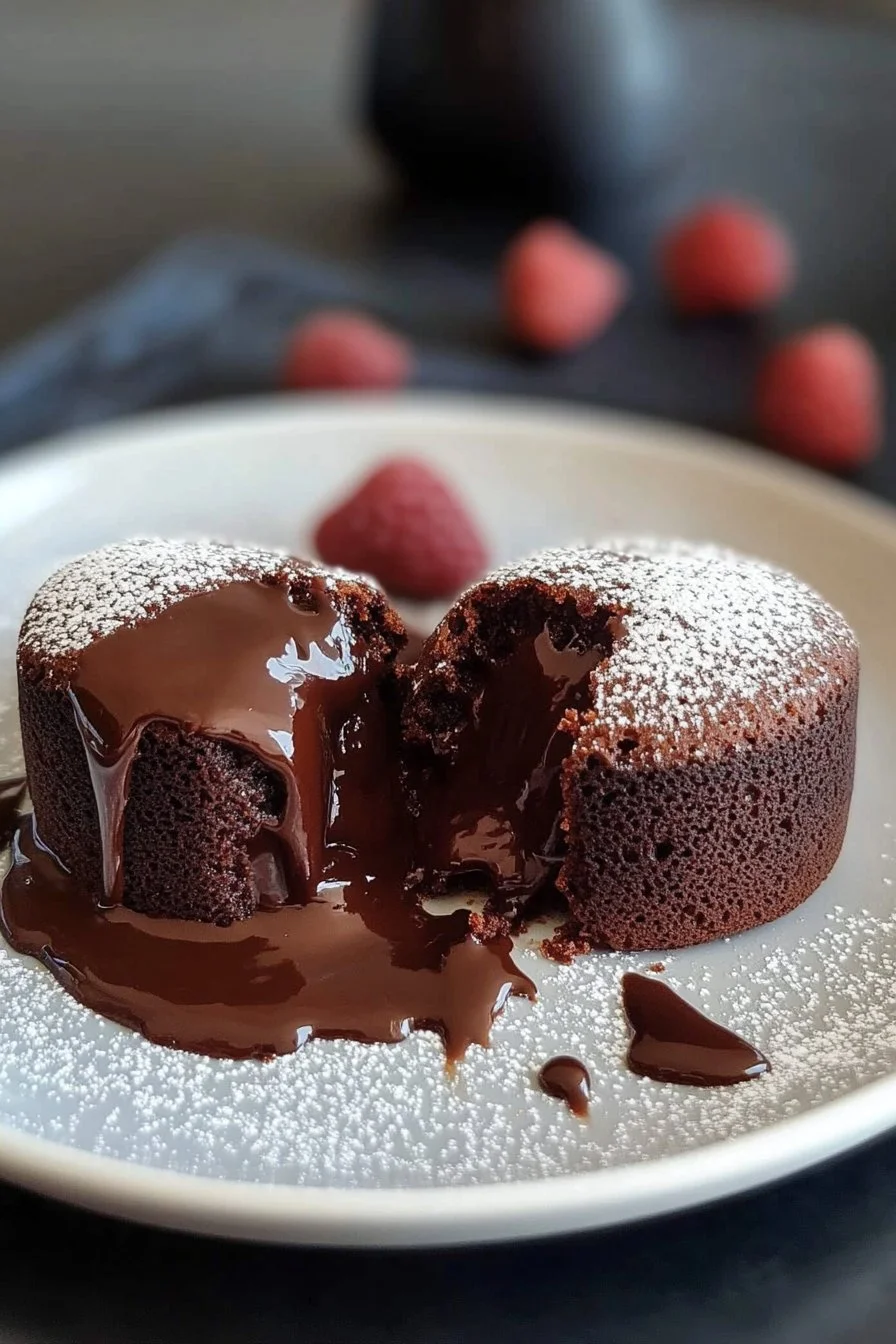 Gâteaux au chocolat lava rapides et faciles à préparer à la friteuse à air