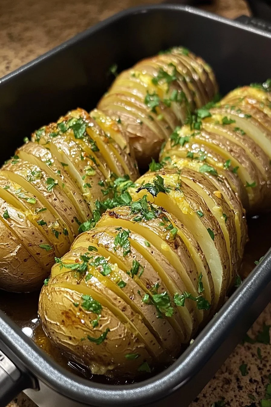 Hasselback potatoes in the air fryer