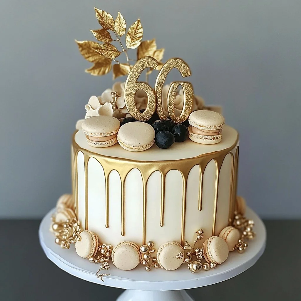 Layer Cake blanc et doré, gâteau élégant pour toutes les occasions