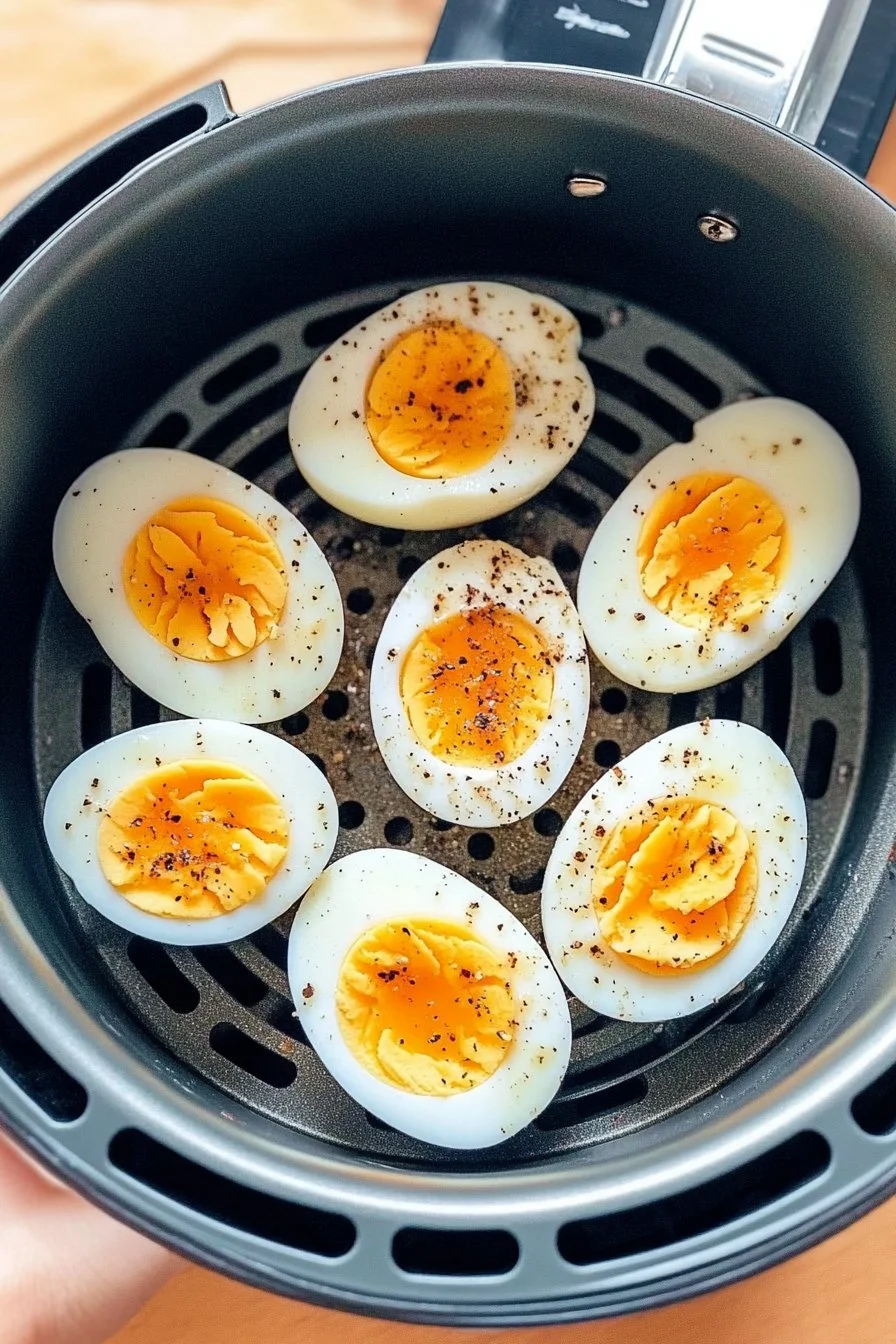 Oeufs durs dans une friteuse à air