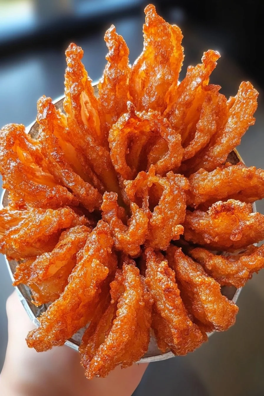 Oignon Frit Éclaté à l'Air Fryer avec un Croquant Doré Parfait