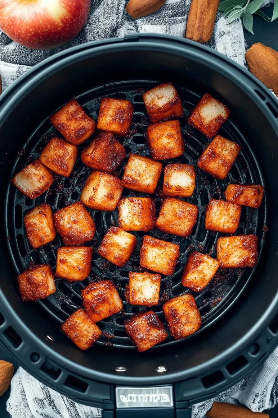 Pommes à la cannelle en cubes à la friteuse à air