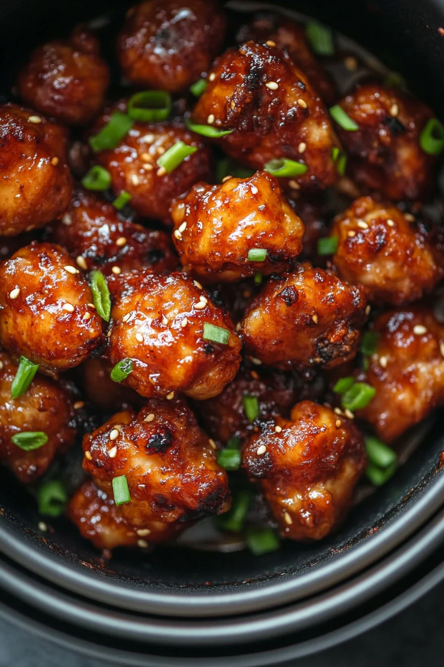 Poulet cuisiné à la sauce chili douce à la friteuse à air