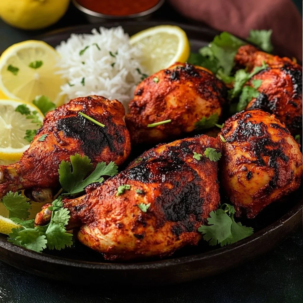 Plateau de poulet tandoori parfumé aux épices