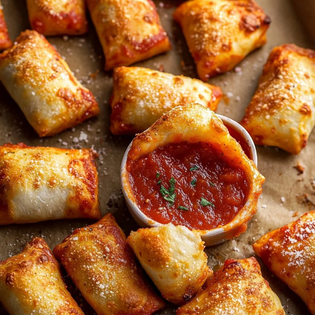 Rouleaux de pizza cuits à la friteuse à air, recette croustillante et savoureuse