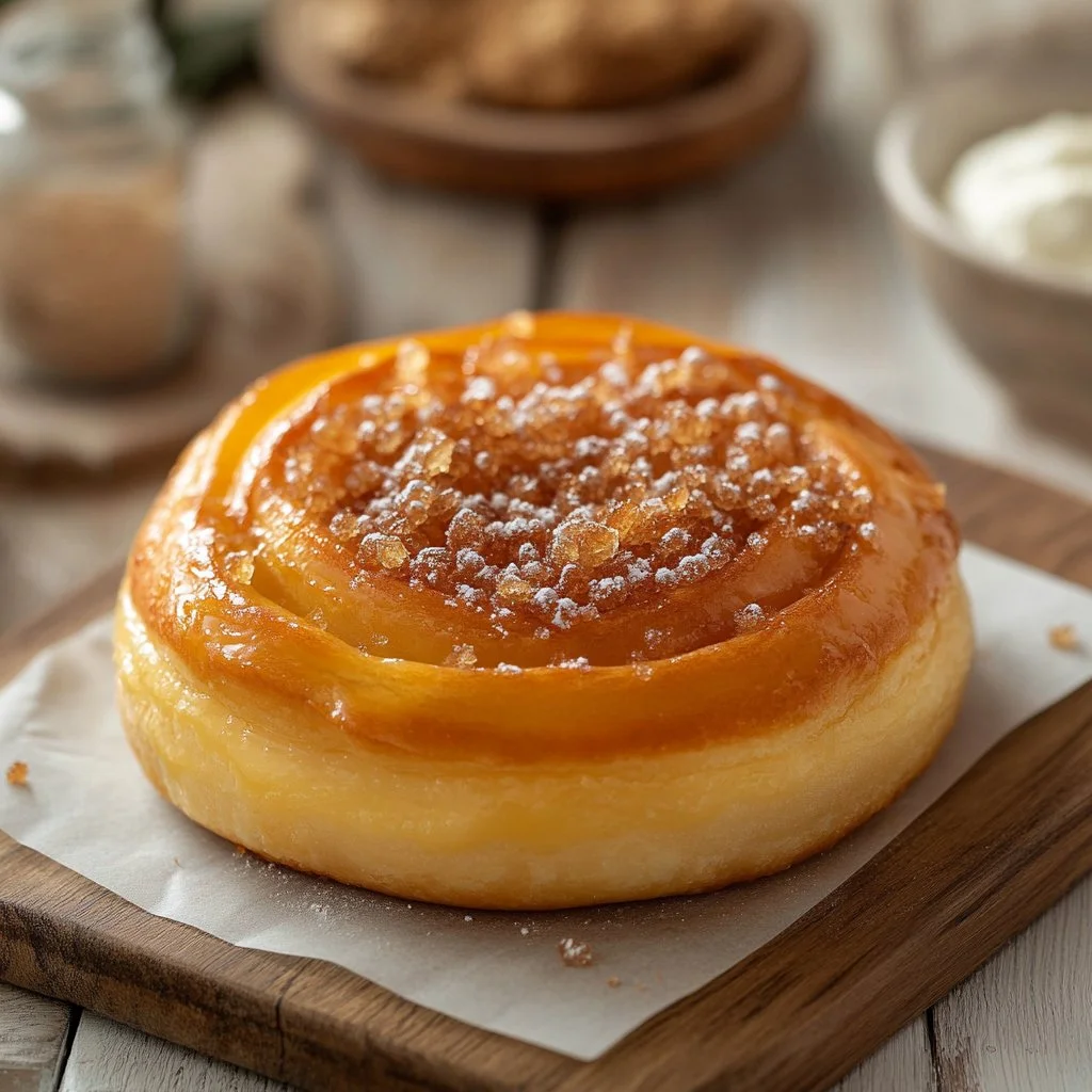 Tarte Tropézienne, dessert brioché avec crème, spécialité de Saint-Tropez