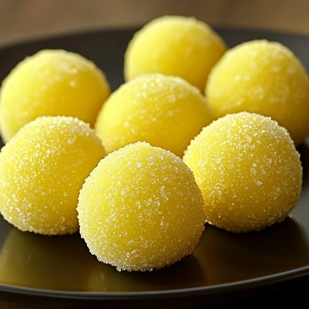 Truffes au citron délicieuses et rafraîchissantes sur une assiette.