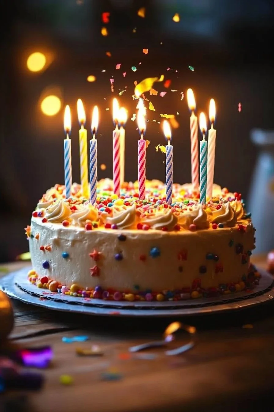Un délicieux gâteau d'anniversaire avec des bougies. | Image générée à base d’IA