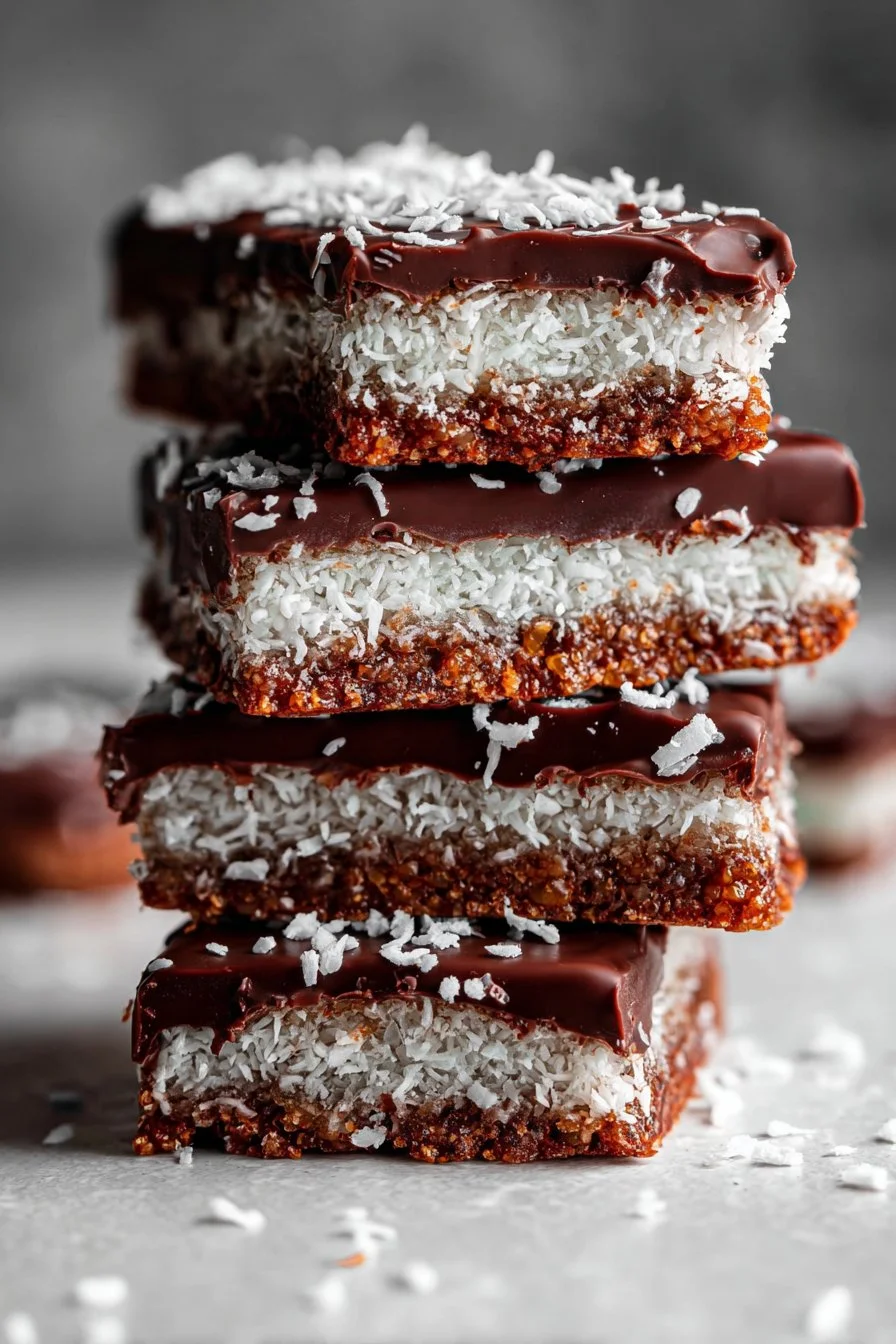 Barres chocolatées à la noix de coco façon Bounty
