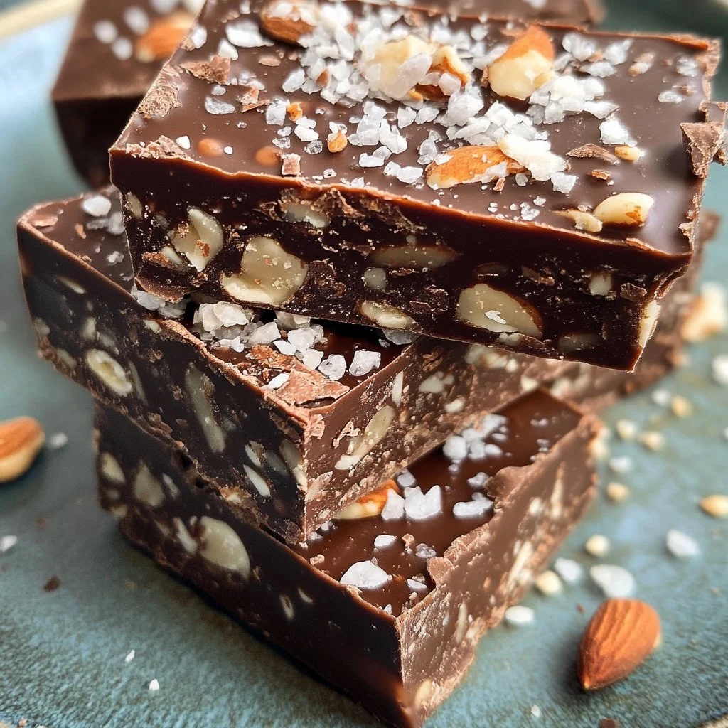Barres de noix au chocolat noir et sel de mer