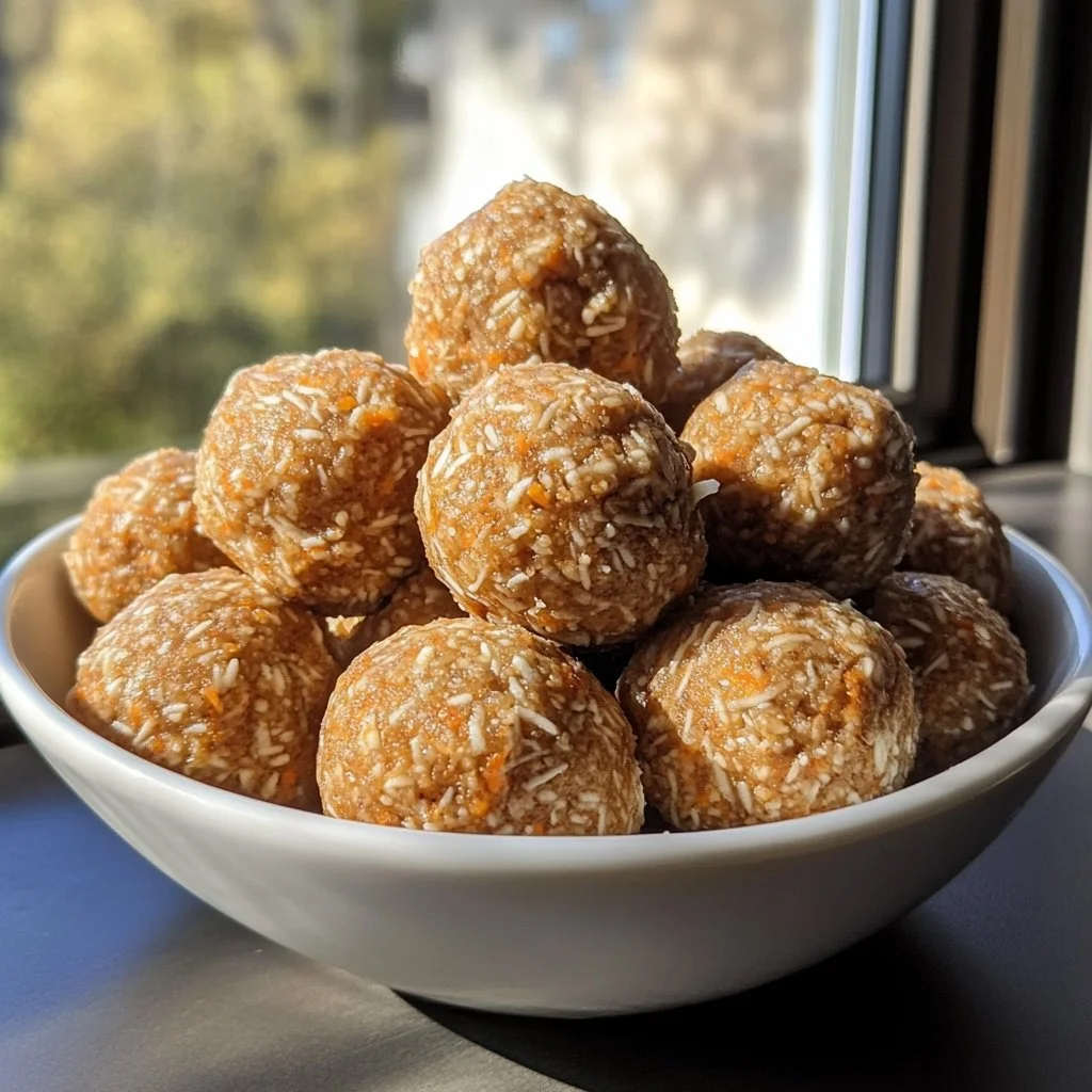 Billes énergétiques inspirées du gâteau aux carottes, saines et savoureuses