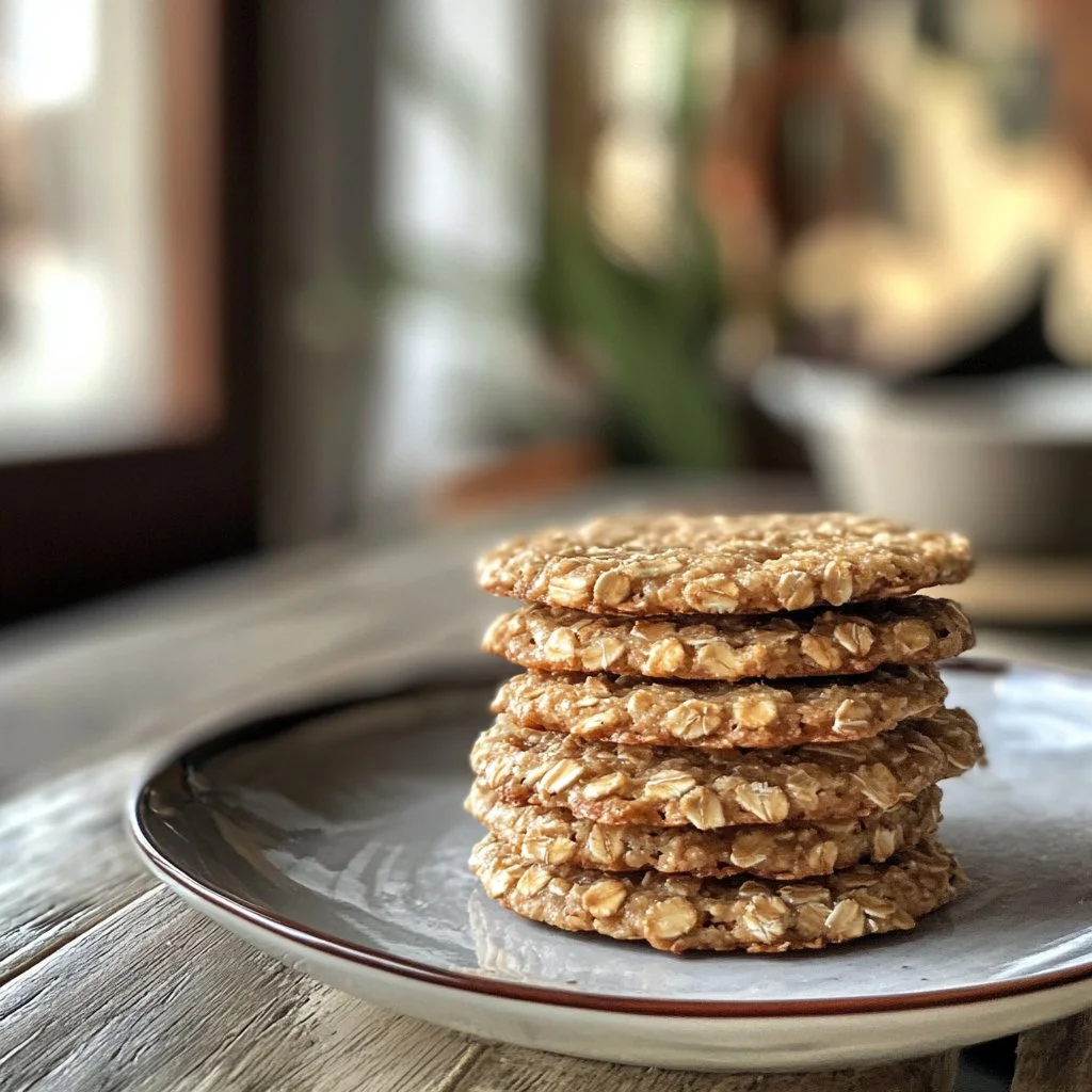 Biscuits à la banane et à l'avoine sur une assiette délicieuse