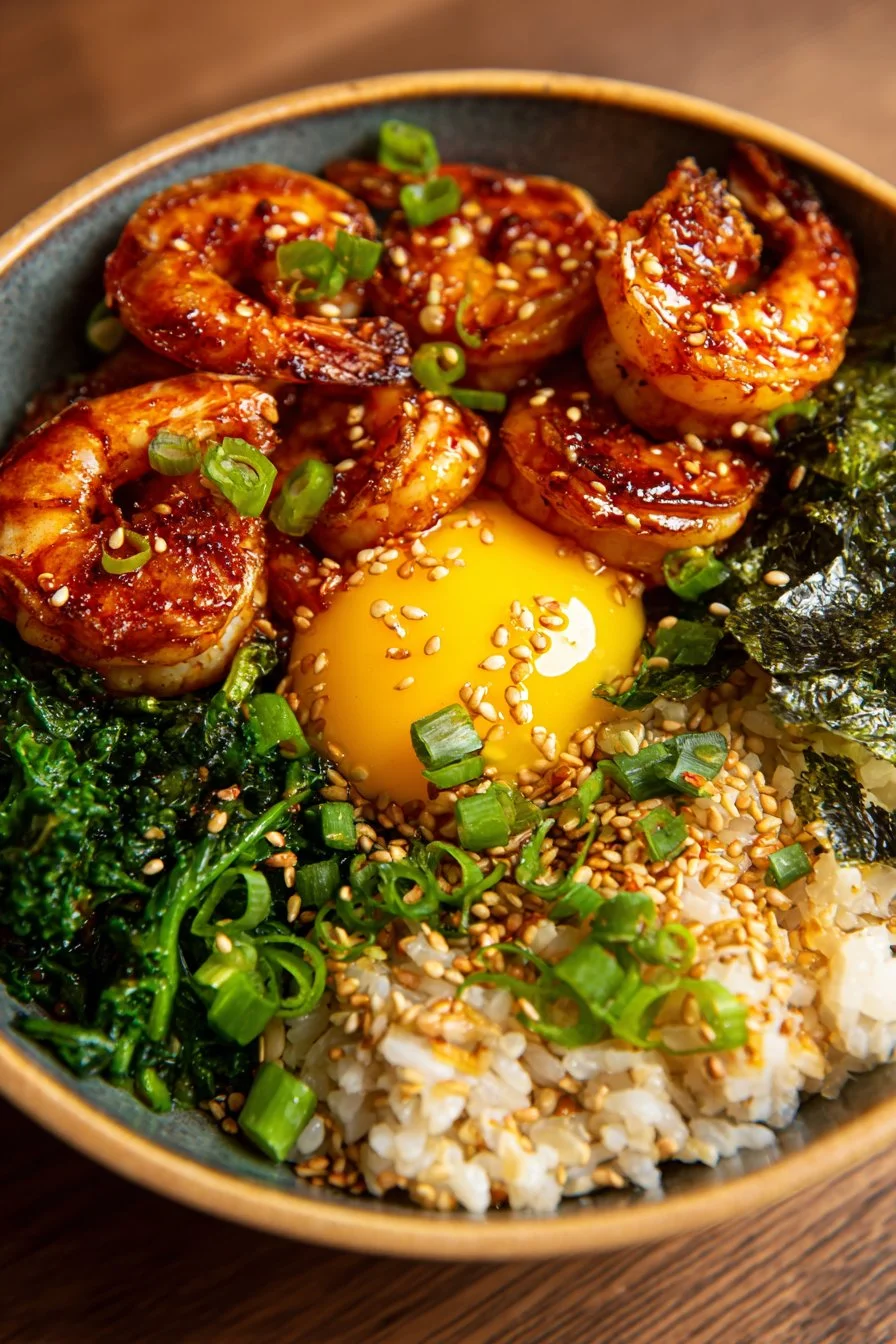 Bol de crevettes au miel et à l'ail
