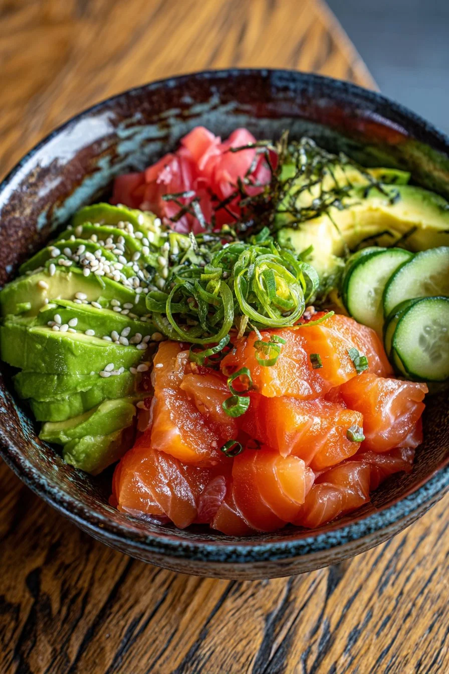 Bol de poke au saumon et à l'avocat