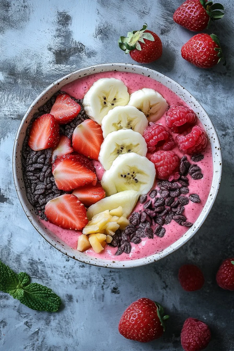 Bol de smoothie aux fruits en 5 minutes (avec yaourt grec)