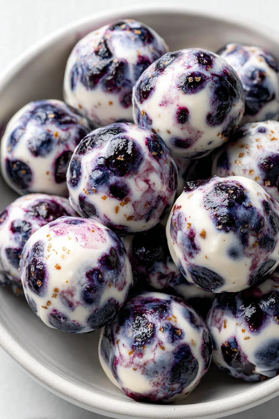 Bouchées de yogourt aux bleuets tourbillonnantes