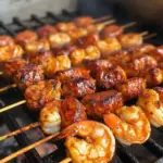 Brochettes au chorizo et aux crevettes