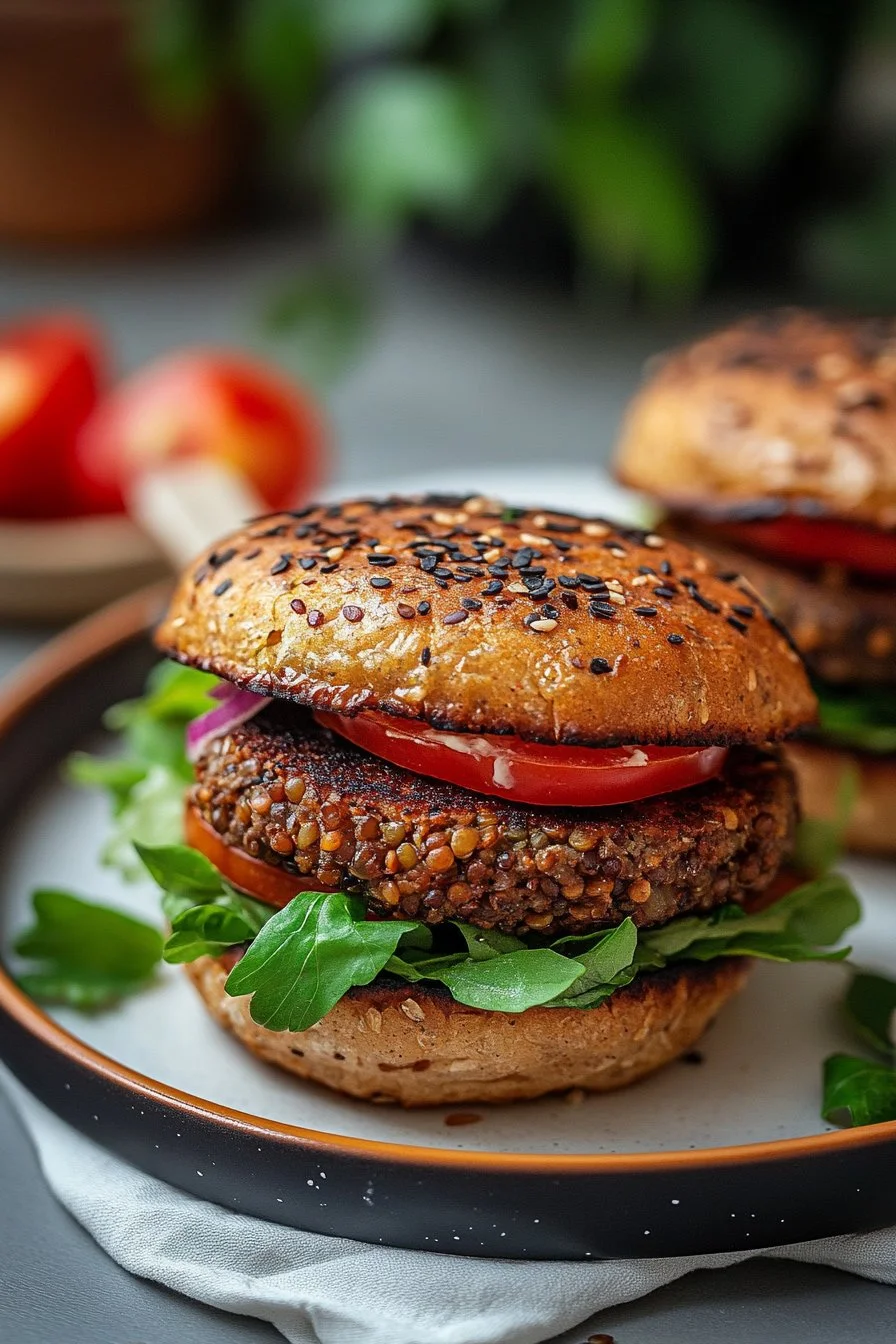 Burgers de lentilles faciles avec 6 ingrédients