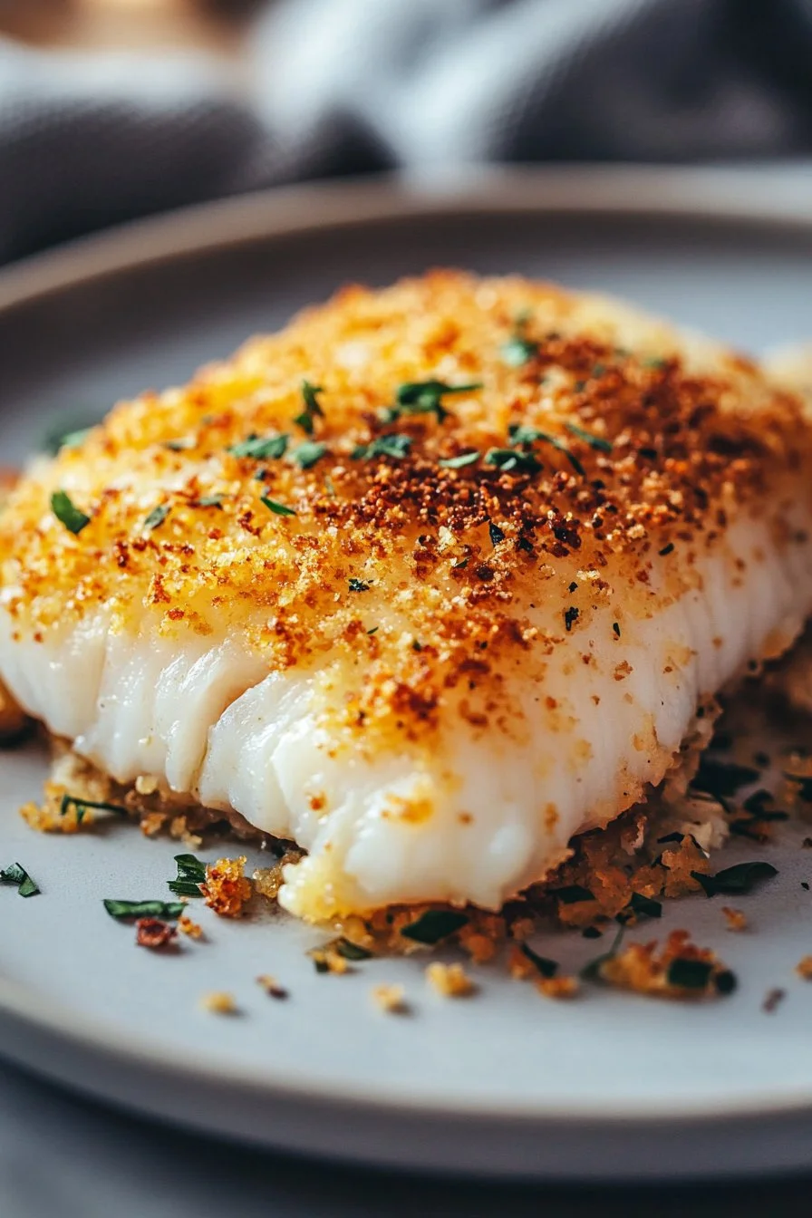 Délicieux Cabillaud Baked de Boston avec Panko Croustillant Magique