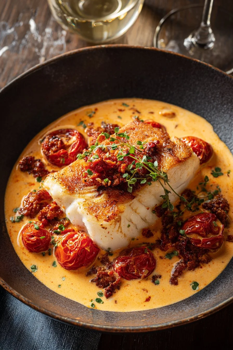 Cabillaud et crème de chorizo