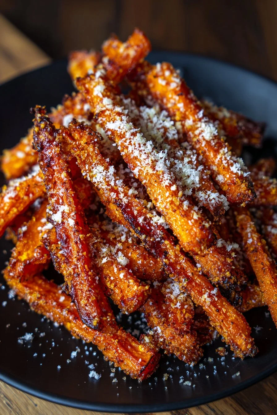 Frites de carottes croustillantes au parmesan