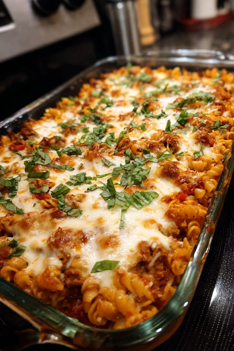 Casserole de Pâtes à la Pizza Facile
