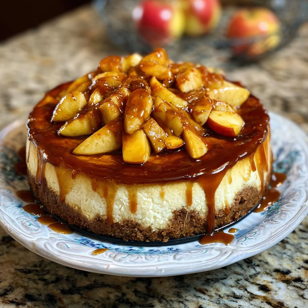 Cheesecake aux pommes caramélisées - délicieuse recette de dessert