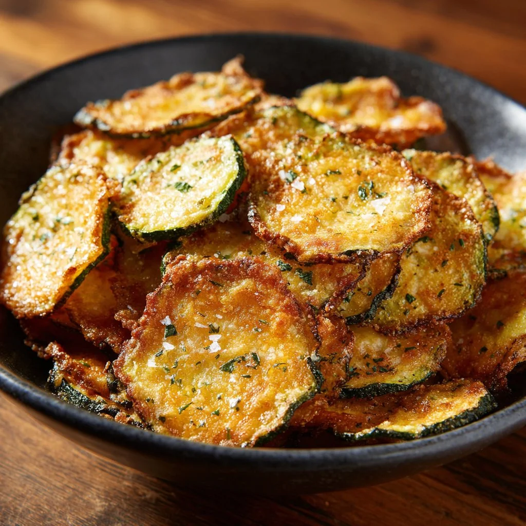 Chips de Courgettes Croustillantes faites maison, croustillantes et savoureuses