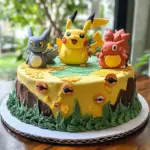 Conception de gâteau Pokémon pour enfants.