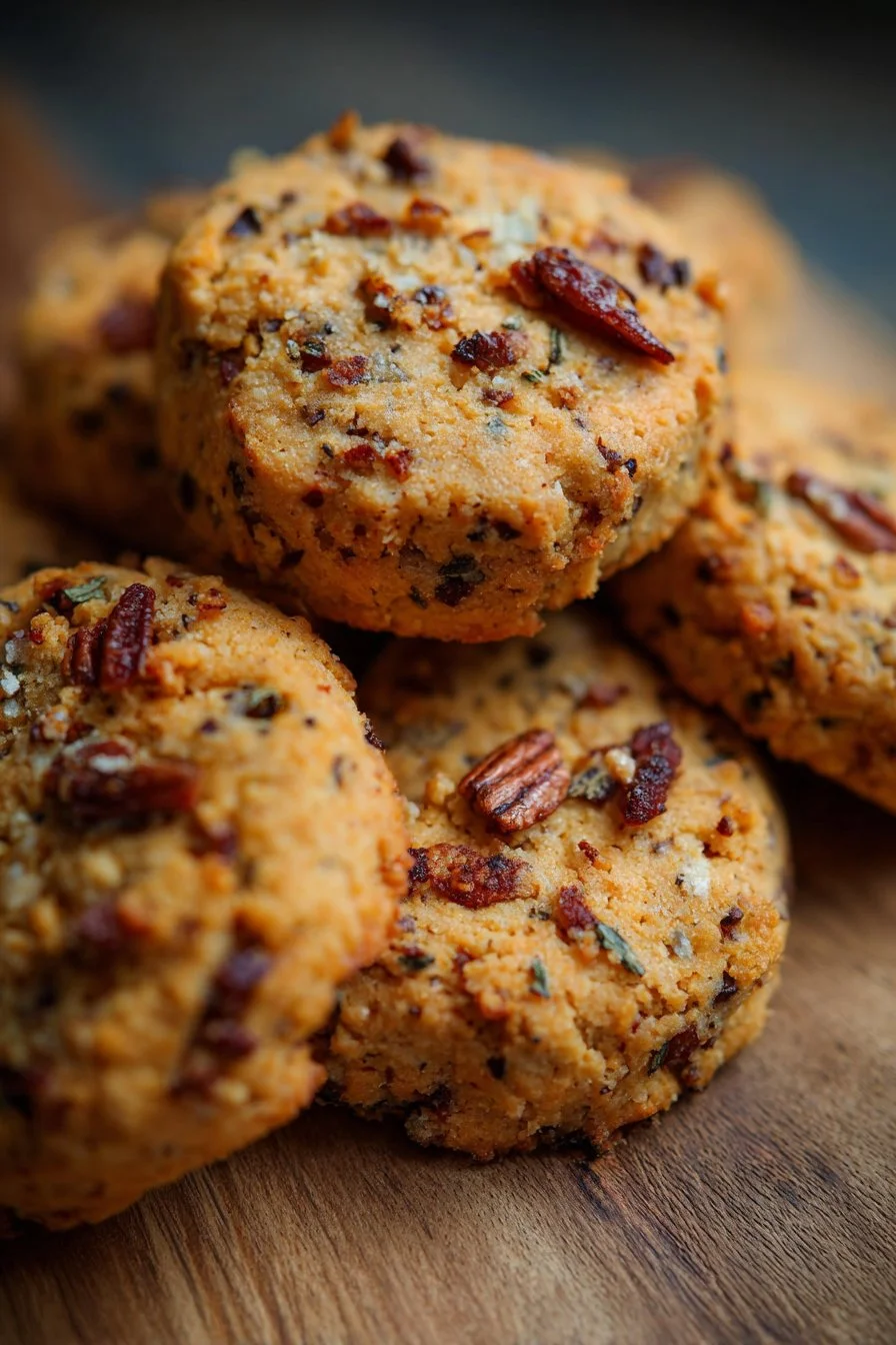 Cookies salés au parmesan, chorizo et noix