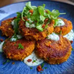 Crispy sweet potato and red lentil patties