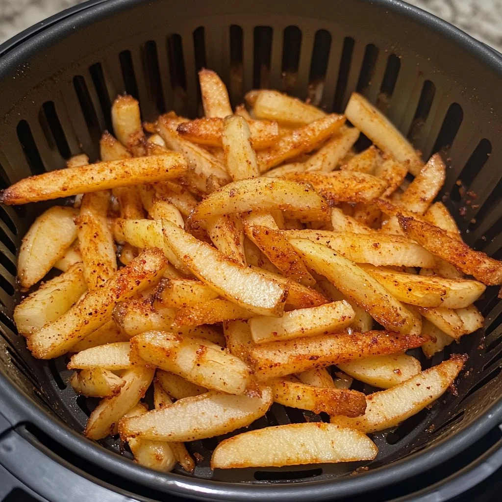 Frites de pomme croustillantes préparées à la friteuse à air