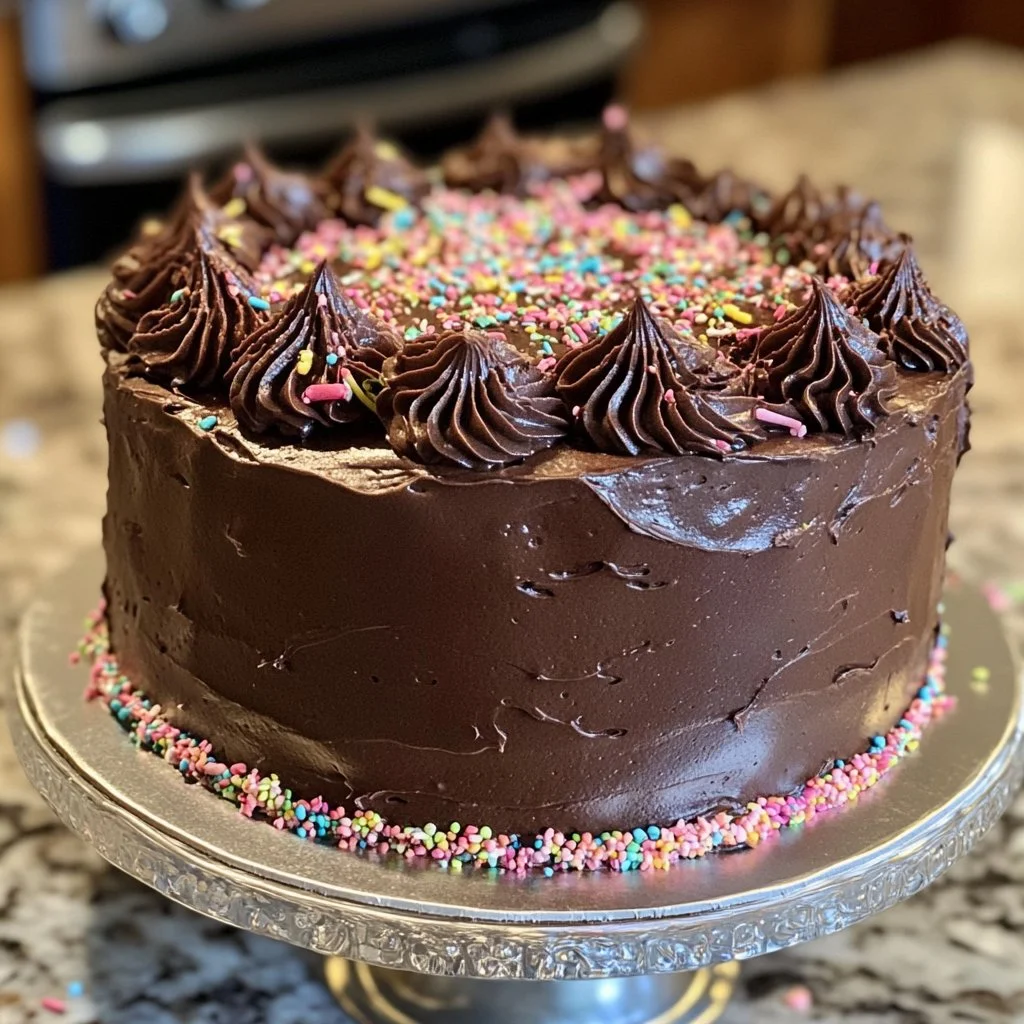 Gâteau d'anniversaire au chocolat décoré avec des bougies et des fruits