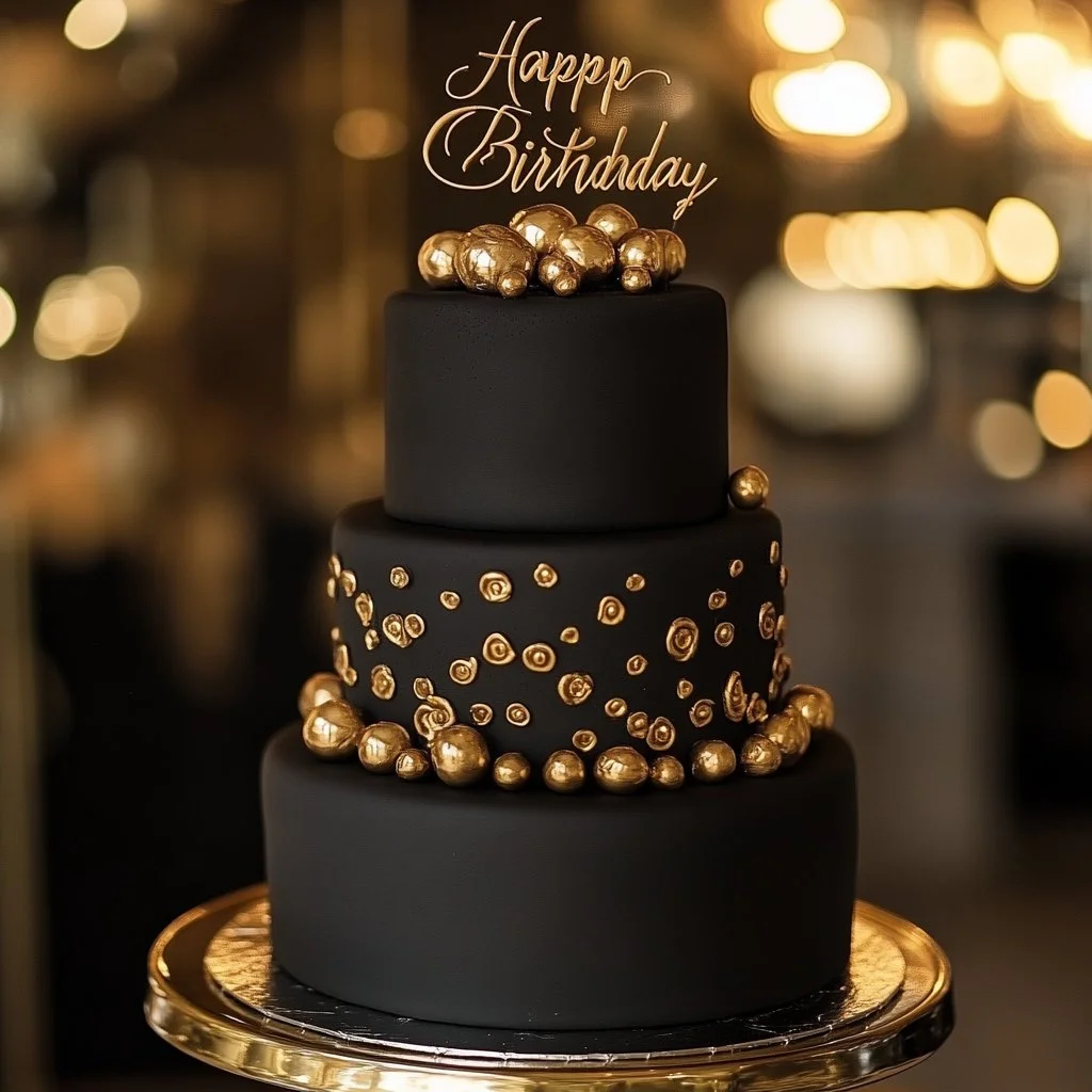 Gâteau d'anniversaire des 40 ans, décoré avec des éléments festifs et colorés.