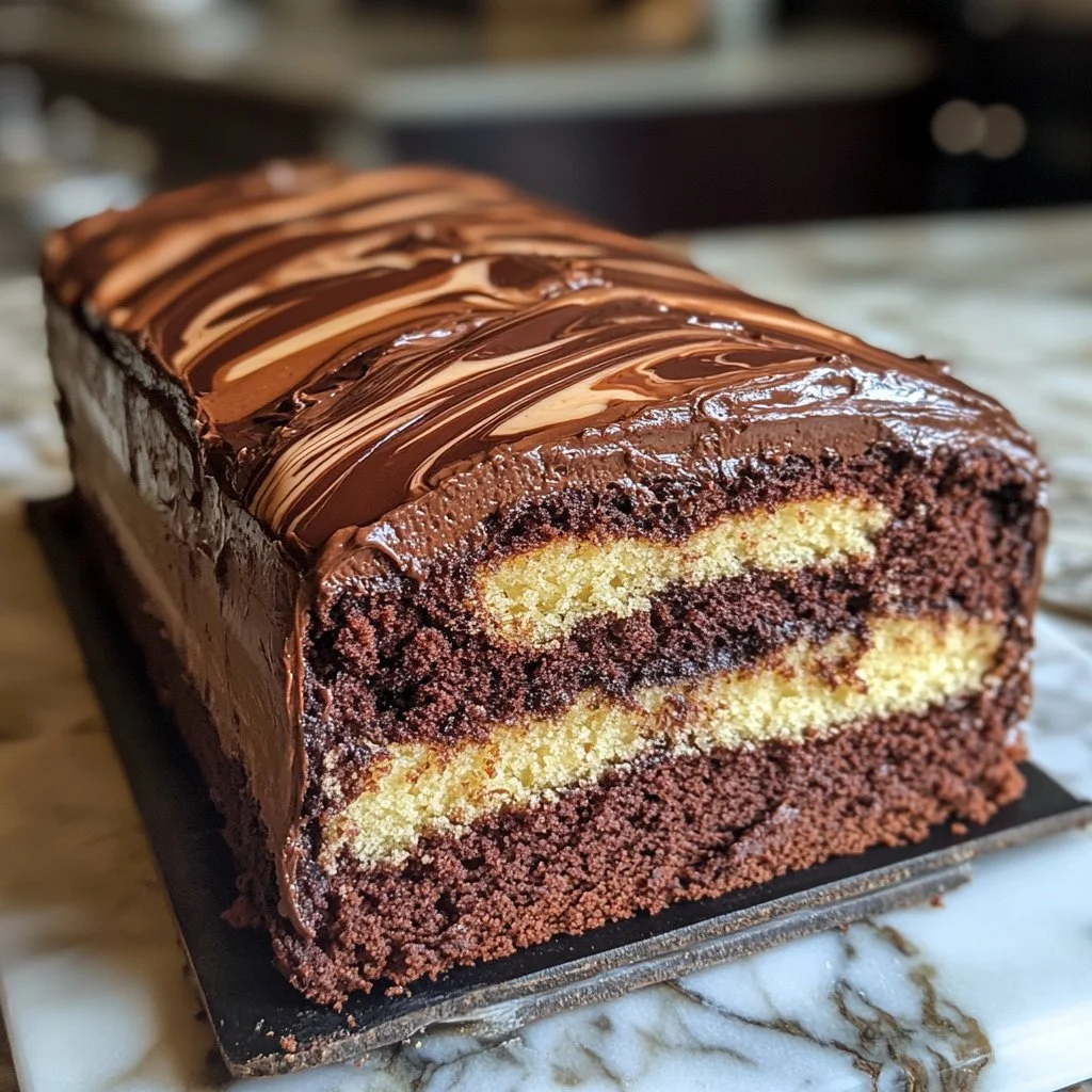 Gâteau marbré au chocolat, dessert moelleux et savoureux.