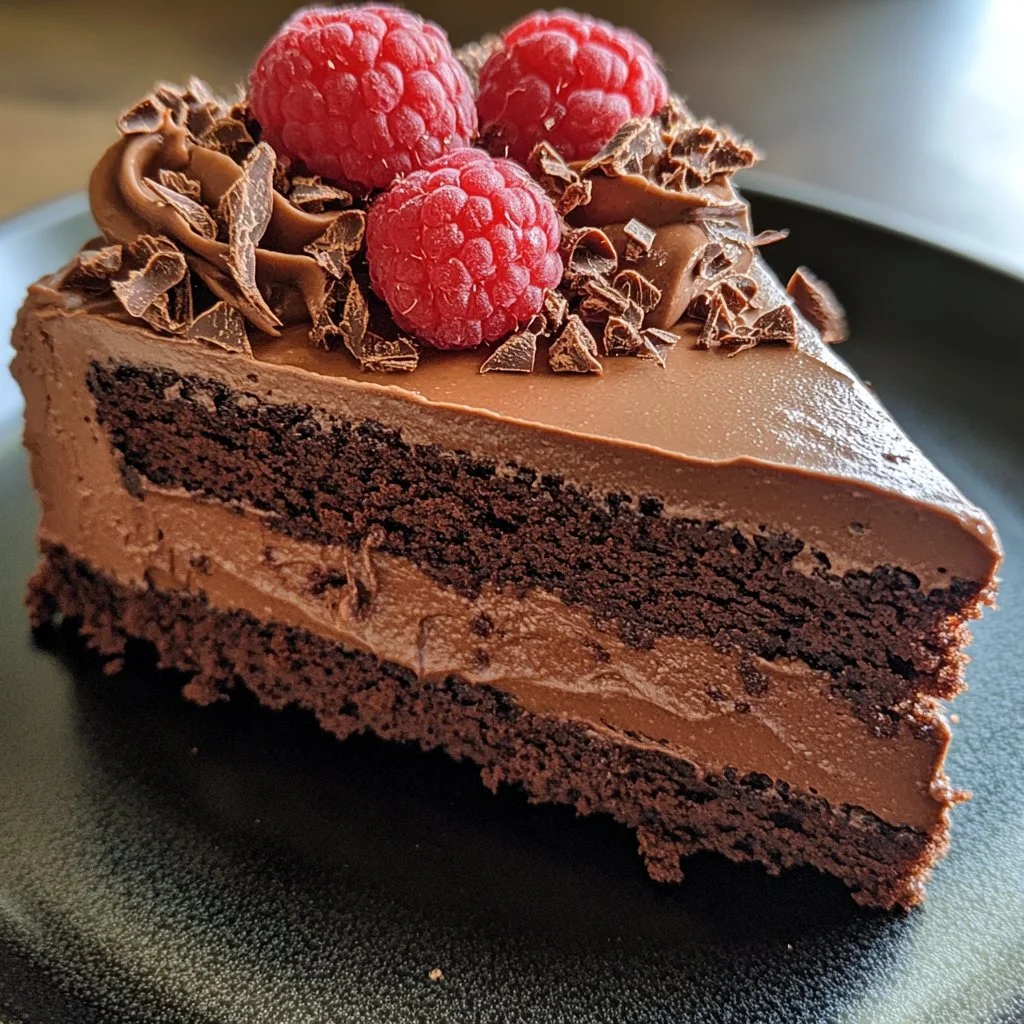 Gâteau mousse au chocolat savoureux et léger sur une assiette élégante.