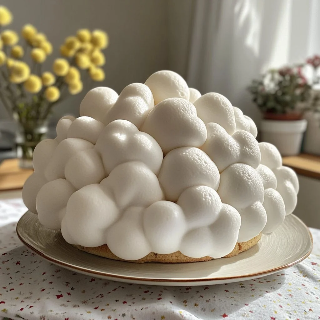 Gâteau Nuage léger et aérien, parfait pour les occasions sucrées.