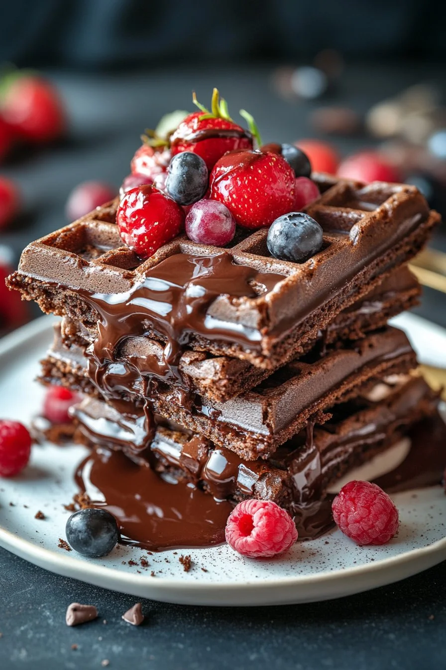 Gaufres façon Brownie ultra fondantes